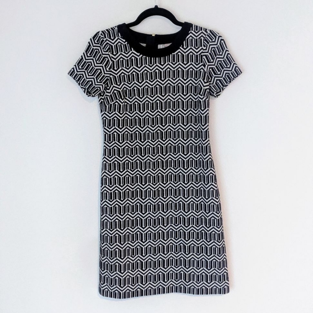 Black & white shift dress